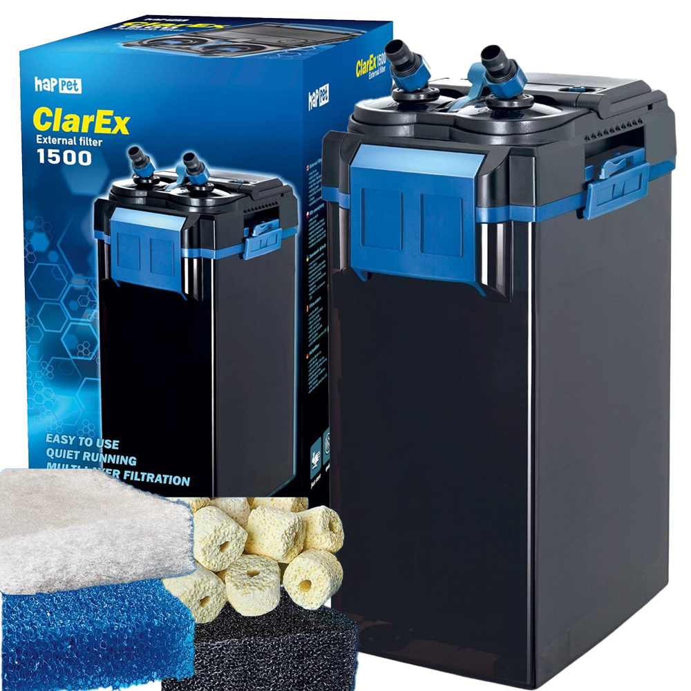 Filtr Zewnętrzny Kubełkowy ClarEx 1500l/h do Akwarium 400-600L Cichy